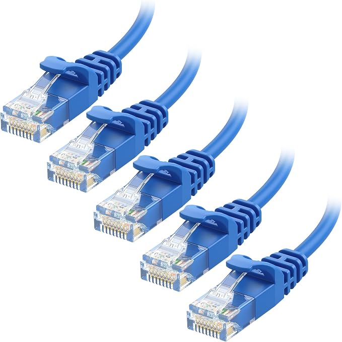 Cable Matters 10Gbps 5-Pack Snagless Short Cat 6 Ethernet Cable - 1ft by CableMatters