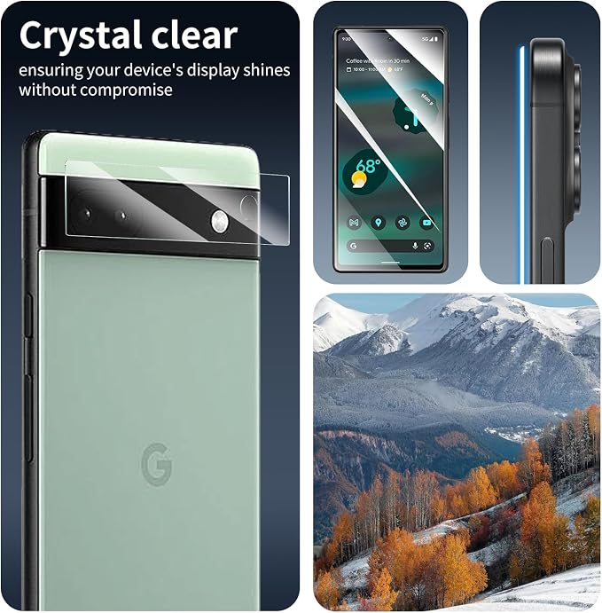 4-Pack Camera Lens Protector for Google Pixel 6A, Tempered Glass Camera Cover - Image 4