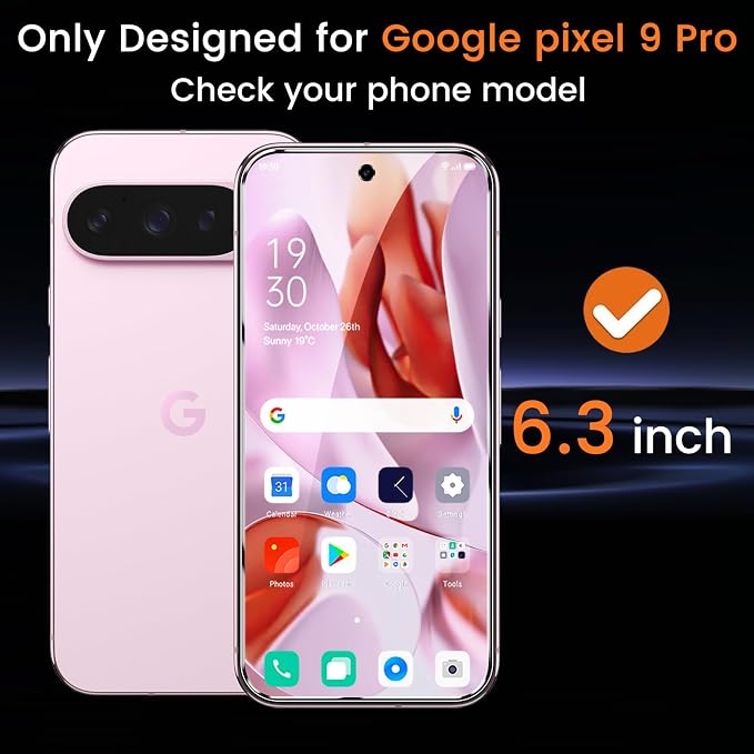Lesakit 4 Pack for Google Pixel 9 Pro Screen Protector - Image 2