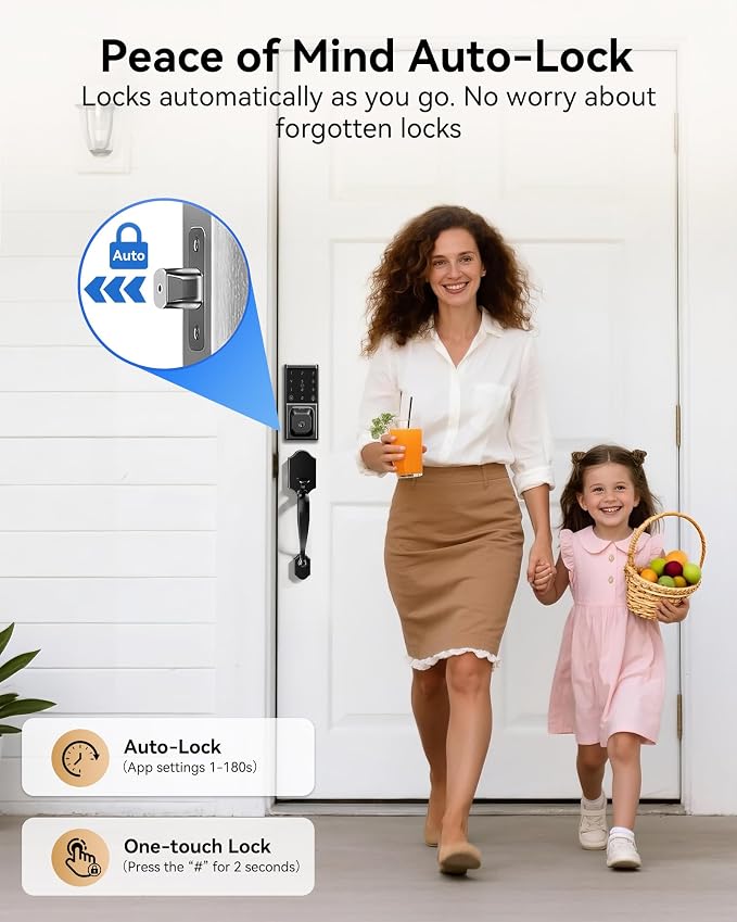 Smart Door Lock with Handle Set, Keyless Entry Door Lock - Image 6