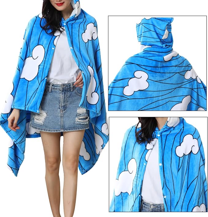 Juejuezi Hooded Wearable Blanket Hoodie Throw Blanket Cloak Cosplay Costume - Image 4