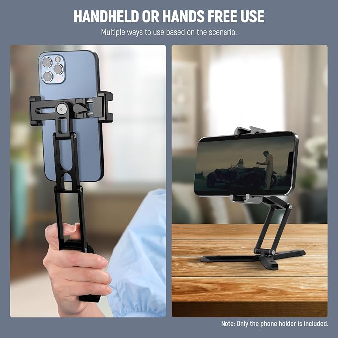 NEEWER Phone Tripod Mount with Cold Shoes, Metal Smartphone Tripod Adapter - Image 4