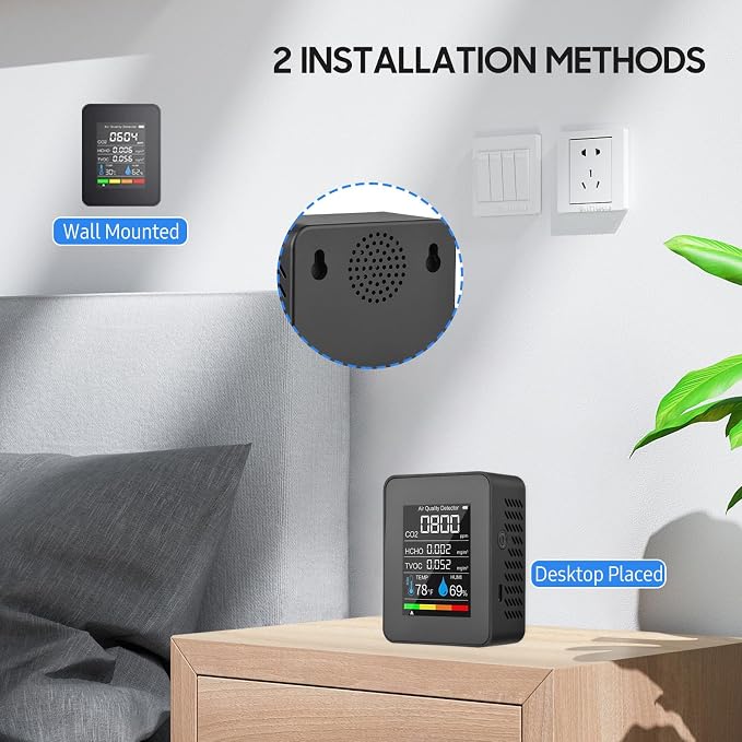 Prefessionall Indoor Air Quality Monitor, 5 in 1 Portable Smartair Quality - Image 7