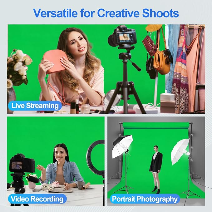 EMART 10X10 FT Green Screen Backdrop Kit, Photography Umbrella - Image 9