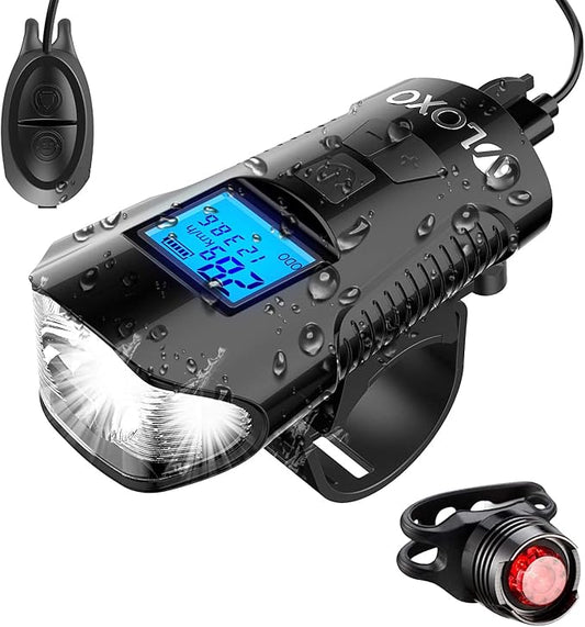 VLOXO Bike Speedometer with LED Bike Light, IP65 Waterproof Bicycle Odometer by VLOXO