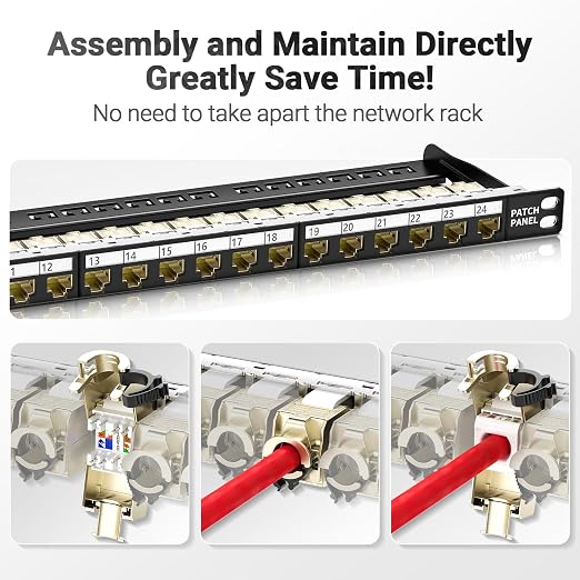 AMPCOM 24 Port Blank Keystone Patch Panel - Image 4