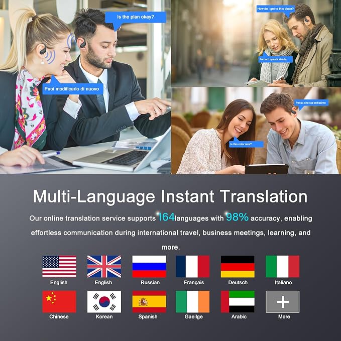 AI Translation Earbuds Real Time, 164 Language Translator Earbud 3-in-1 - Image 2