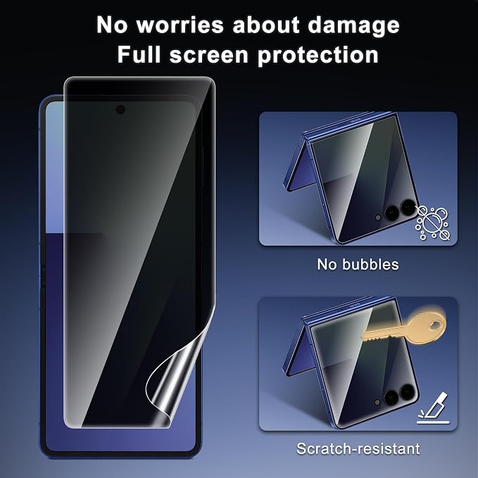 4 Pack for Samsung Galaxy Z Flip 7 Privacy Screen Protector, 2 Pac Inside - Image 4