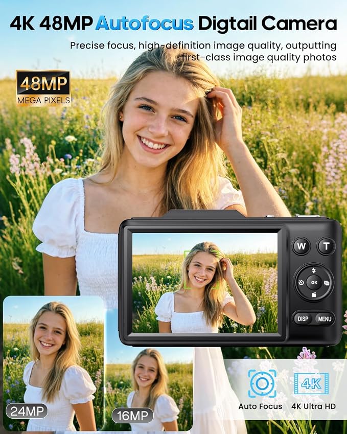 Digital Camera 4K for Kids-48MP Autofocus Vlogging Camera - Image 3