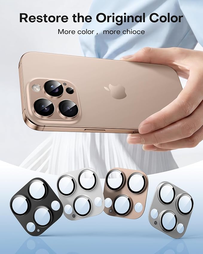 TAURI 2 Pack for iPhone 16 Pro Max/16 Pro Camera Lens Protector, Full Coverage - Image 6