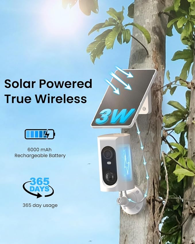 ANRAN 4G LTE Cellular Solar Security Camera Wireless Outdoor, 2K No WiFi Solar - Image 3