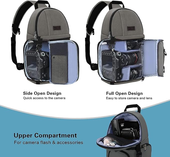 MOSISO Camera Sling Bag, DSLR/SLR/Mirrorless Camera Case Shockproof Photography - Image 2