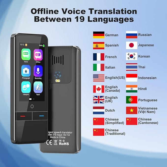 Language Translator Device No WiFi Needed, Instant Two-Way Voice Translator - Image 3