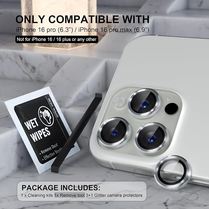 Choiche Compatible for iPhone 16 Pro/iPhone 16 Pro Max Camera Lens Protector - Image 2