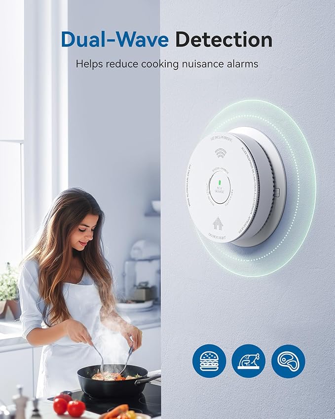 SITERWELL Hardwired Smoke Detector Carbon Monoxide Detector 10 Year Battery - Image 4