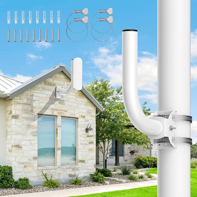 Universal Wireless Bridge Bracket Mount, 180° Adjustable Pole and Wall-Mounted - Image 8