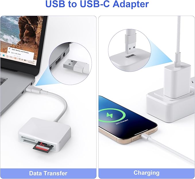 SD Card Reader, 4 in 1 USB C to SD/TF/CF/MS Card Reader - Image 3