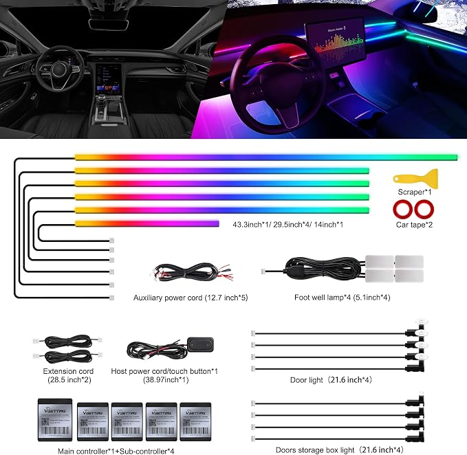 Dreamcolor Acrylic Interior Car LED Strip Light - Image 2