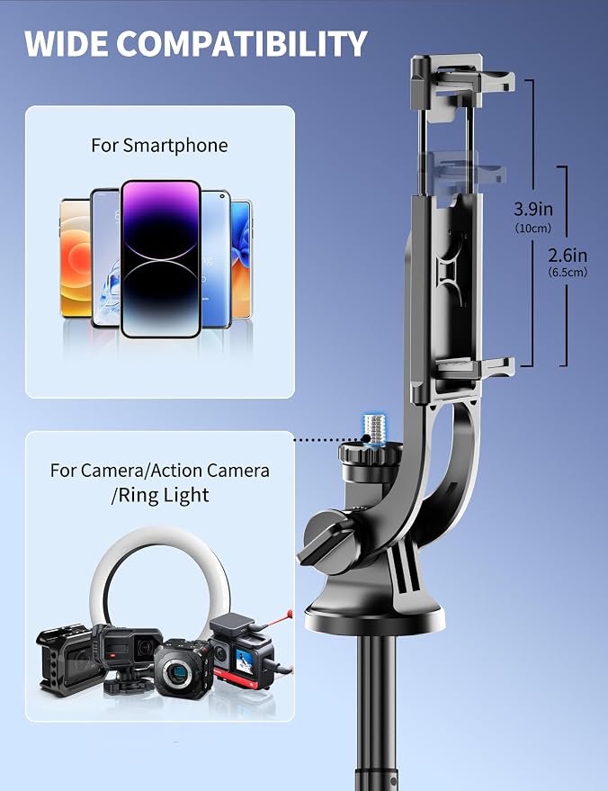 Aluminum 71" Phone Tripod, Travel Tripods - Image 6