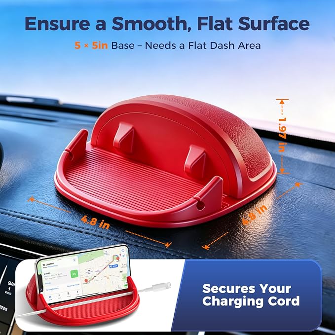 Loncaster Car Phone Holder, Car Phone Mount Silicone Car Pad Mat - Image 8