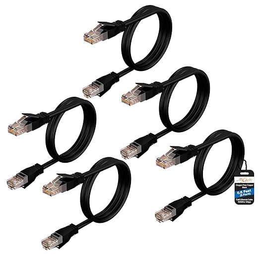 Cat6 Ethernet Cable 0.6 FT, Snagless Short Cat 6 Patch Cord, RJ45 Pure Copper by Mygatti
