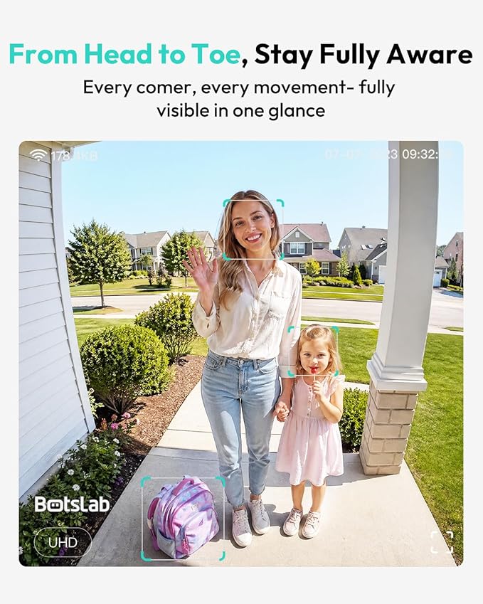 BOTSLAB Solar Powered Doorbell Camera Wireless, No Subscription Required - Image 3