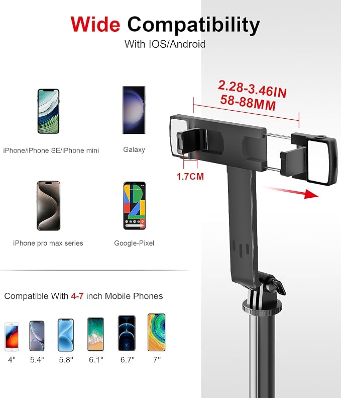 Selfie Stick Phone Tripod with Remote and LED Fill Lights - Image 7