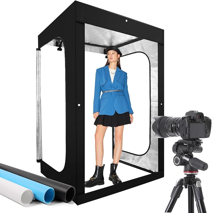 Photo Light Box, Portable 47"x39"x78" Photo Studio Light Box, Shooting Tent Kit by Unknown