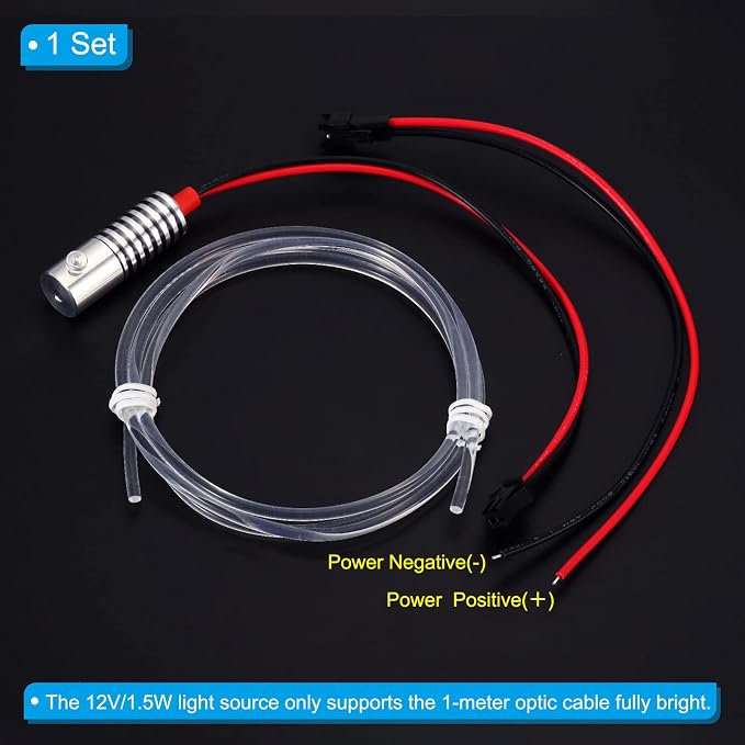 PATIKIL 3mm 1m PMMA Side Glow Fiber Optic Cable Kit, - Image 4