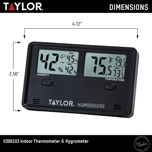 Taylor Wireless Digital Indoor Outdoor Thermometer and Hygrometer, Dual Display - Image 4