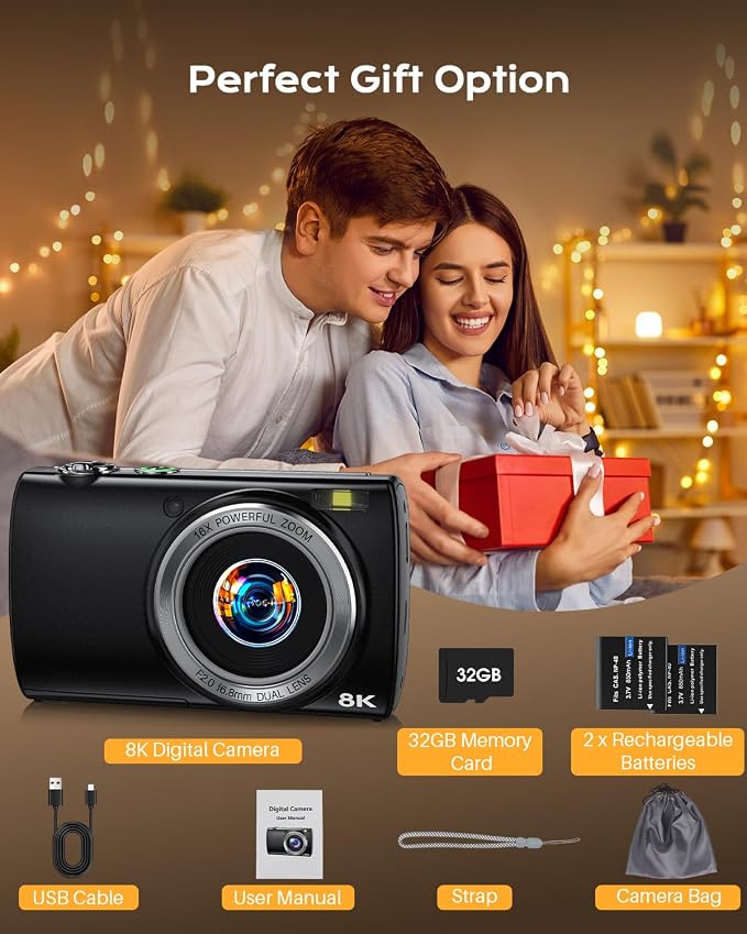 8K Digital Camera for Photography, 2026 Latest WiFi 88MP Vlogging Camera for - Image 8
