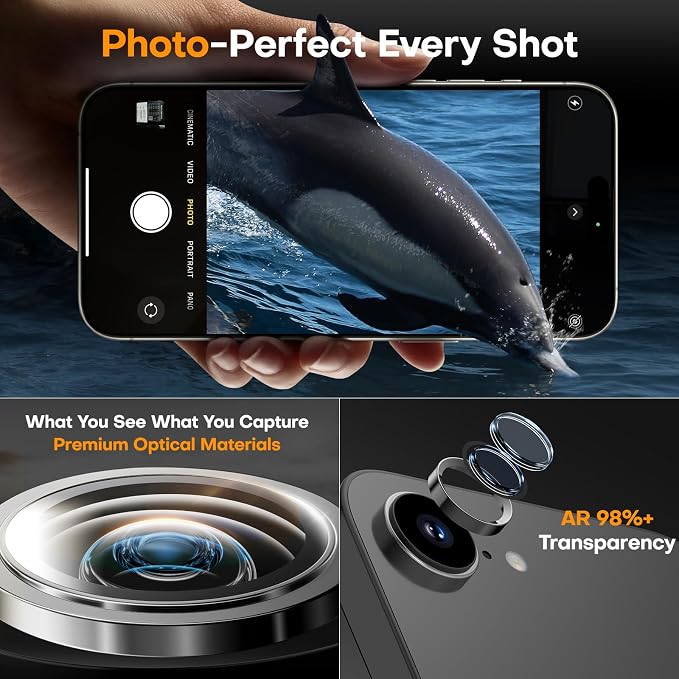for iPhone 16e/iPhone 17e Camera Lens Protector, Tempered Glass Screen - Image 4