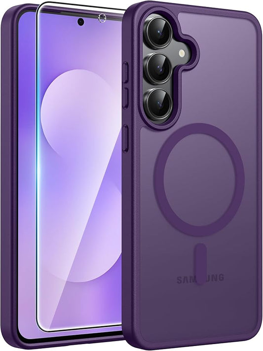 FNTCASE for Samsung Galaxy S25 FE Case: Magnetic Translucent Matte Military by FNTCASE