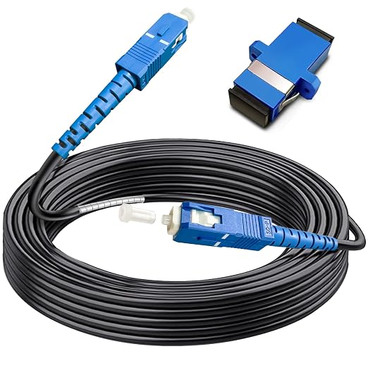 30ft SC to SC Fiber Optic Patch Cable, Outdoor Armored Single Mode SC/UPC to by Bangun