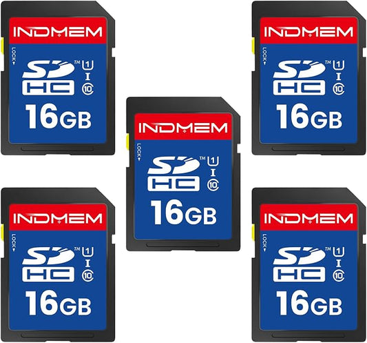 16GB SD Card, 5 Pack SDHC Memory Cards UHS-I U1 Class 10 High-Speed Full HD by elecacc