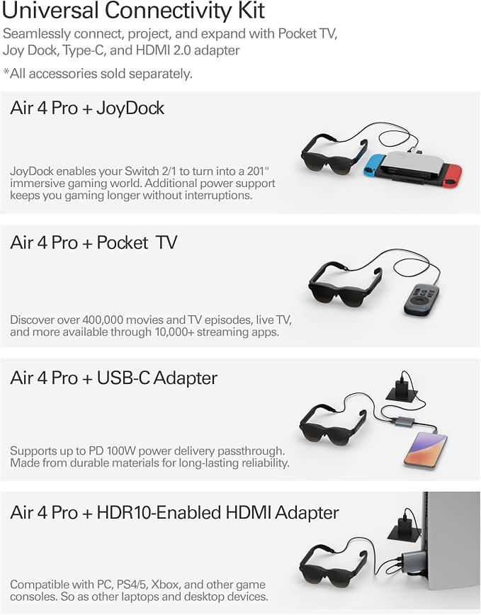 RayNeo Air 4 Pro AR/XR Glasses, HDR10 201" Virtual Display, 120Hz 3D Movie & - Image 11