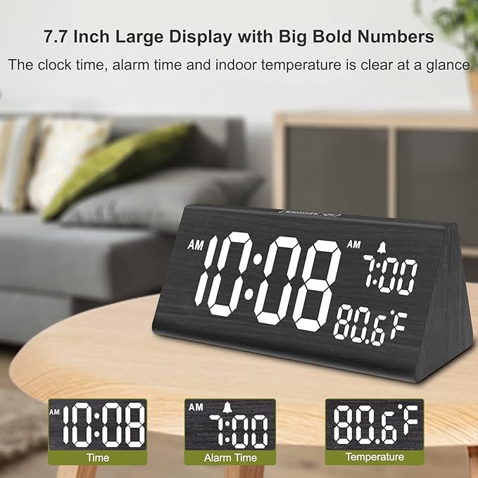 DreamSky Wooden Digital Alarm Clock - Image 2