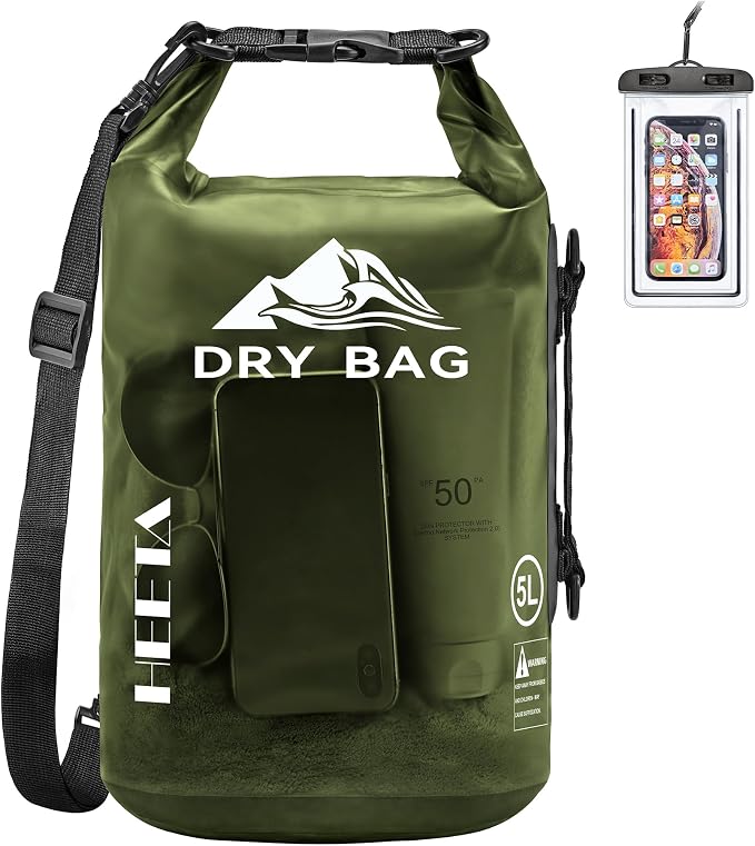 HEETA Dry Bag Waterproof for Women Men, 5L/10L/20L/30L/40L Roll Top Lightweight by HEETA