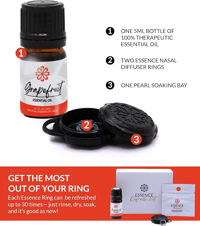 Essence Wearable Aromatherapy Nasal Diffuser – Grapefruit Essential Oil Nose - Image 4