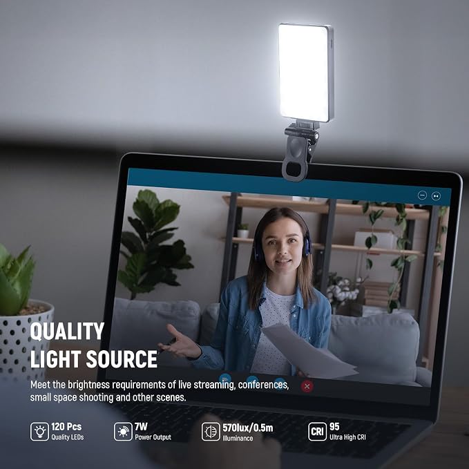 NEEWER Basics LED Selfie Phone Light, Rechargeable 2500-9000K Clip On Fill Light - Image 4