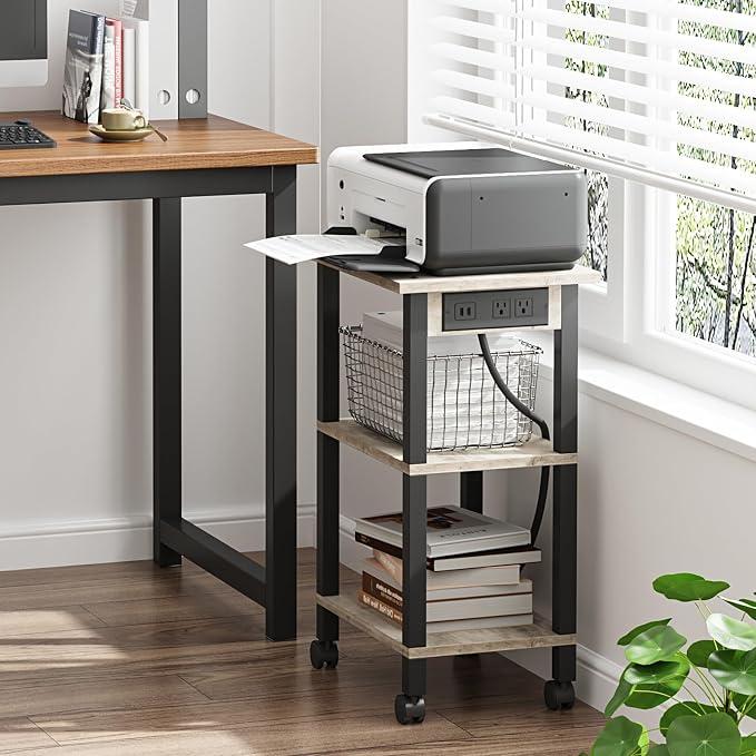 TUTOTAK 3 Tier Printer Stand, Rolling Printer Cart - Image 3