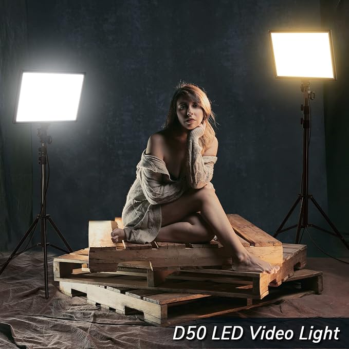 D50 LED Video Light Panel Lights 15.4", 2 Packs 45W 3000K-8000K Bi-Color - Image 4