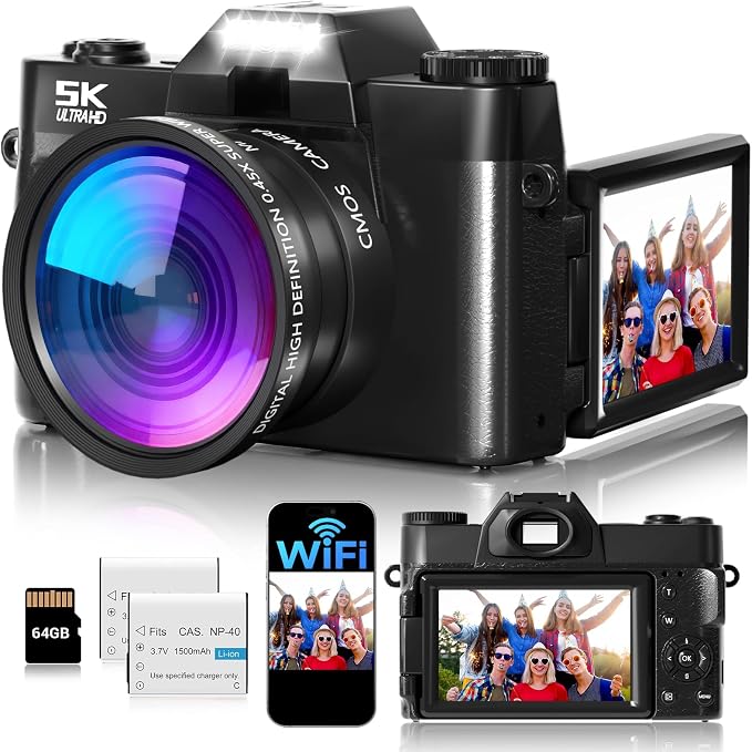 Digital Camera, UHD 75MP 5K Digital Cameras by SMARTKLIK