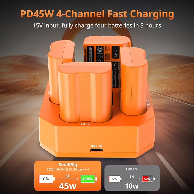 SmallRig EN-EL15c 4-Channel Camera Battery Charger - Image 2