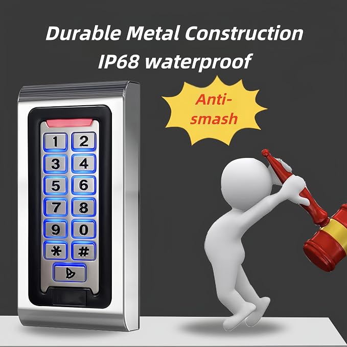 WiFi Smart Garage Door Opener Keypad, IP68 Waterproof Metal Wireless Door - Image 4