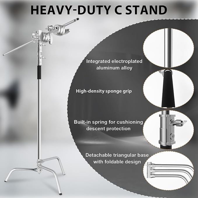 C Stand with Boom Arm, Photography Light Stand Kit - Image 2