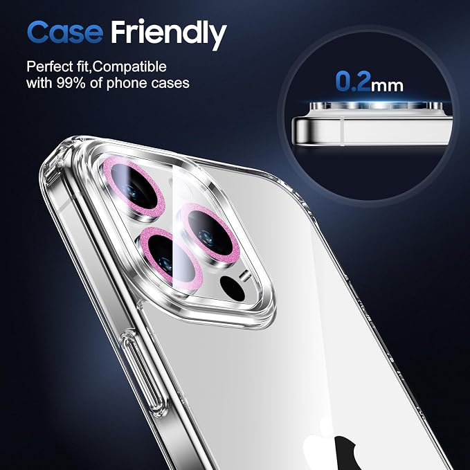 UniqueMe for 3 Pack iPhone 15 Pro/iPhone 15 Pro Max Camera Lens Protector - Image 6