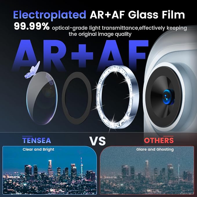 Tensea 2Pack for iPhone 17 Air Camera Lens Protector, 9H Tempered Glass Camera - Image 3
