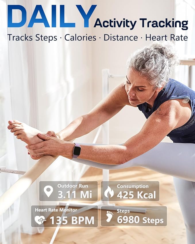 MorePro Fitness Tracker with 24/7 Heart Rate & Blood Pressure Monitor, Blood - Image 4