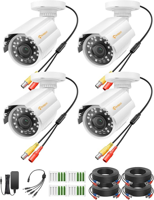 Anlapus 4 Pack 1080P HD Security Cameras, IP66 Weatherproof, 80ft Night Vision by Anlapus